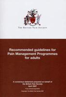 Recommended Guidelines for Pain Management Programmes for Adults
