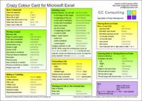 Crazy Colour Quick Reference Card for Microsoft Excel