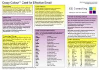 Crazy Colour Quick Reference Card for Effective Email
