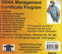 Osha Management Certificate Program Cd-rom