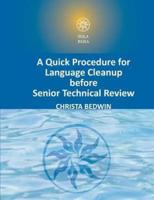 A Quick Procedure For Language Cleanup Before Senior Technical Review