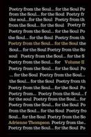 Poetry from the Soul... For the Soul