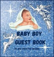 Baby boy guest book: Adorable baby boy guest book for baby shower or baptism.
