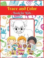 Trace and Color Book for Kids V4: Activity Book for Children, 20 Unique Designs, Perfect for Kids Ages 4-8. Easy, Large picture for drawing with dot instructions. Great Gift for Boys and Girls.