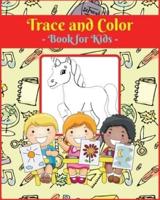 Trace and Color Book for Kids V3: Activity Book for Children, 20 Unique Designs, Perfect for Kids Ages 4-8. Easy, Large picture for drawing with dot instructions. Great Gift for Boys and Girls.