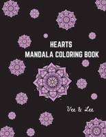 Easy Heart Mandalas Coloring Book