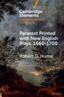 Paratext Printed With New English Plays, 1660-1700