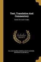 Text, Translation And Commentary