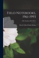 Field Notebooks, 1961-1993; 1986. Numbers 8601-86241