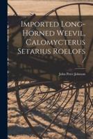 Imported Long-Horned Weevil, Calomycterus Setarius Roelofs /