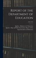 Report of the Department of Education; 1922-1923