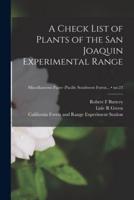 A Check List of Plants of the San Joaquin Experimental Range; No.23