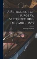 A Retrospect of Surgery, September, 1881-December, 1885 [Microform]