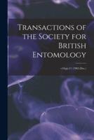 Transactions of the Society for British Entomology; V16