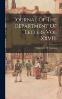 Journal Of The Department Of Letters Vol XXVIII