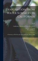 Evaporation From Water Surfaces in California