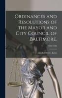 Ordinances and Resolutions of the Mayor and City Council of Baltimore.; 1929/1930
