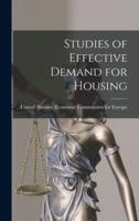 Studies of Effective Demand for Housing