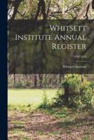 Whitsett Institute Annual Register; 1898-1899