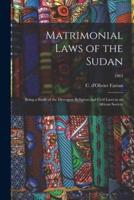 Matrimonial Laws of the Sudan