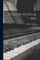 Style in Musical Art