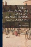 Hobson Descendants of George and Elizabeth Hobson, Va., N.C., Ohio, Ind