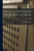 Davidson College Catalog; 1961-1962