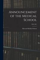 Announcement of the Medical School; 1900-1901