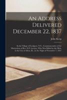 An Address Delivered December 22, 1837