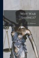Why War Savings?