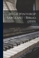 00 GB Winthrop Sargeant - Biblio (1959)