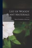 List of Woody Plant Materials