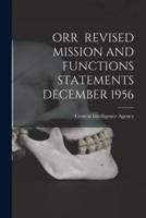 Orr Revised Mission and Functions Statements December 1956