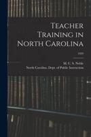Teacher Training in North Carolina; 1929