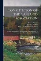 Constitution of the Cape Cod Association