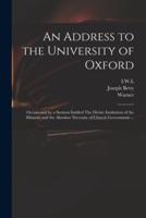 An Address to the University of Oxford