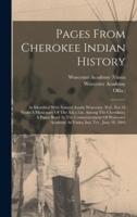 Pages From Cherokee Indian History