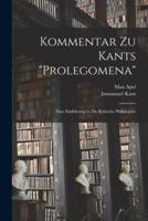 Kommentar Zu Kants "Prolegomena"