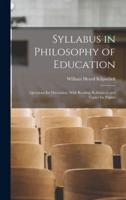 Syllabus in Philosophy of Education