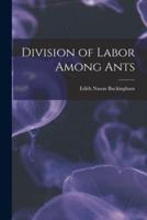 Division of Labor Among Ants