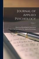 Journal of Applied Psychology; Volume 1