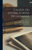 Caliste, Ou Lettres Écrites De Lausanne