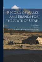 Record of Marks and Brands for the State of Utah