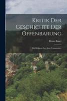 Kritik Der Geschichte Der Offenbarung