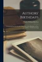 Authors' Birthdays