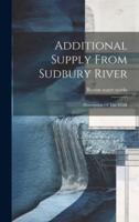 Additional Supply From Sudbury River