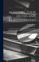 Auditors, Their Duties and Responsibilities [Electronic Resource]