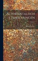 Altorientalische Forschungen; Volume 1