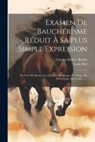 Examen De Bauchérisme Réduit À Sa Plus Simple Expression