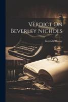 Verdict On Beverley Nichols